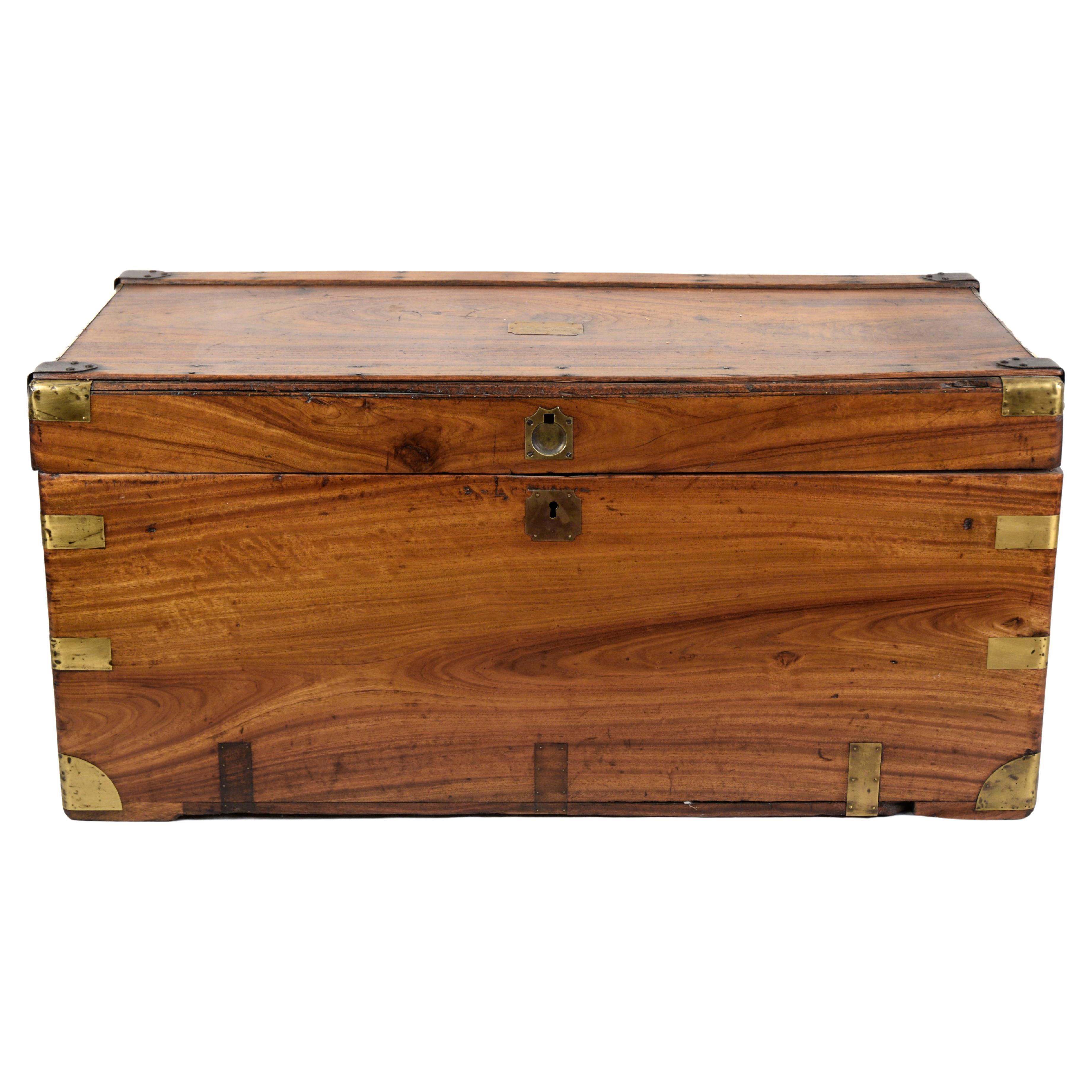 Camphorwood Campaign Chest - Late 19th Century Chinese Export R.B. Van Cleve, NY For Sale