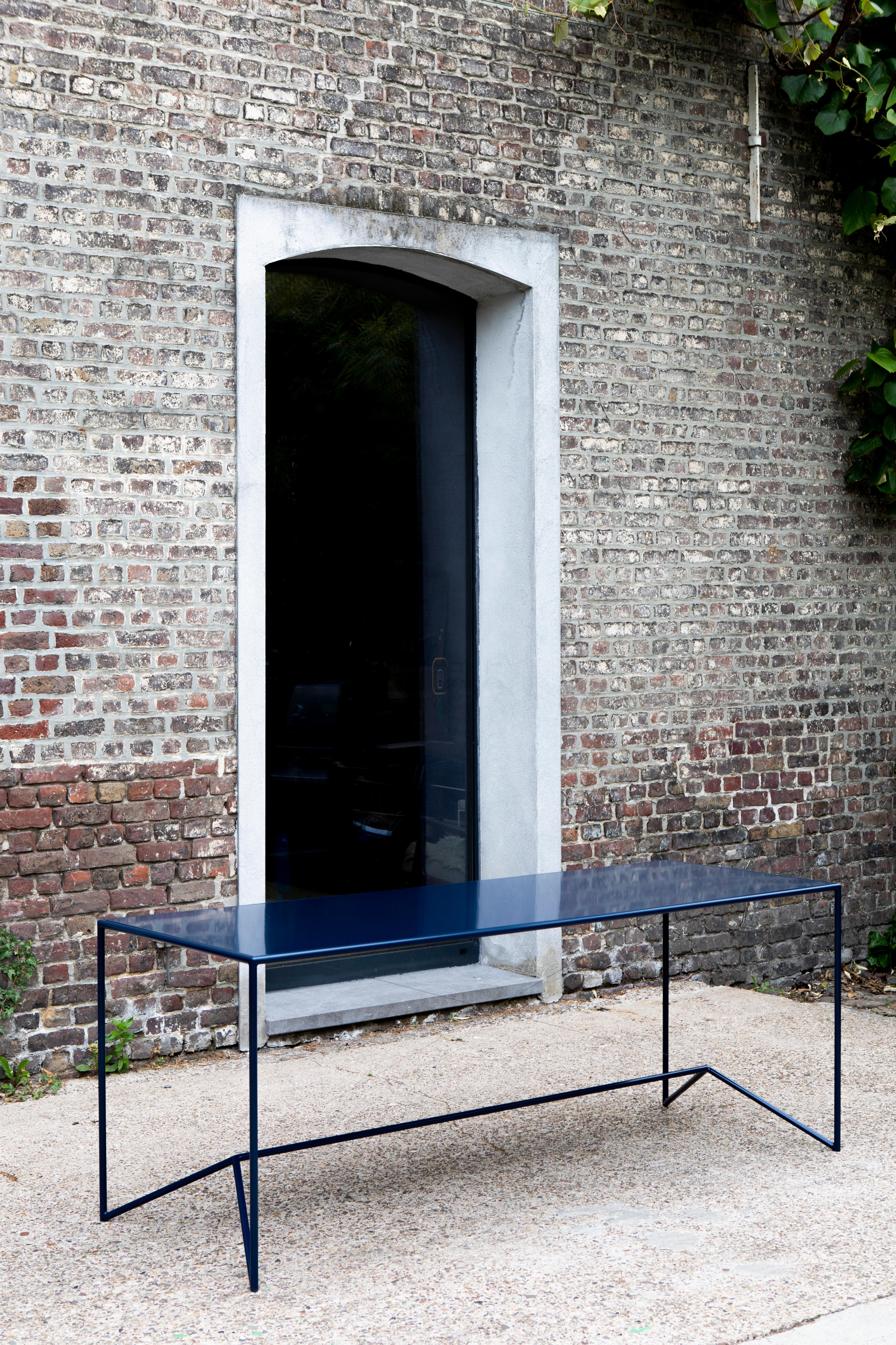 Campi Di Colore Blue Table by Maria Scarpulla
Dimensions: D240 x W80 x H75 cm
Materials: Lacquered steel with a special coating for outdoor use.
Available in different colours: Color combination: red, yellow, blue, white.

A collection of
