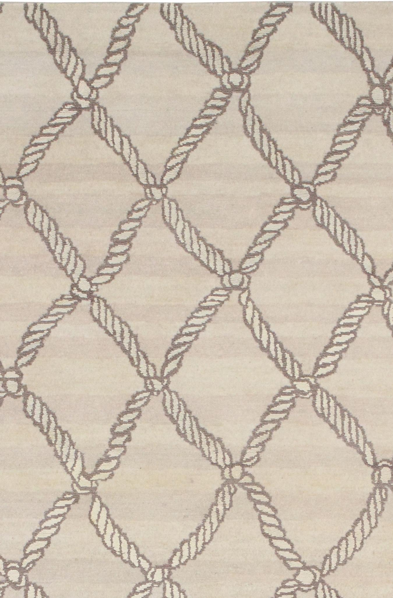 Campion Platt - Big Catch Teppich 6' x 9' Handgeknüpfter Teppich aus Wolle und Seide, seltener Teppich (Moderne) im Angebot