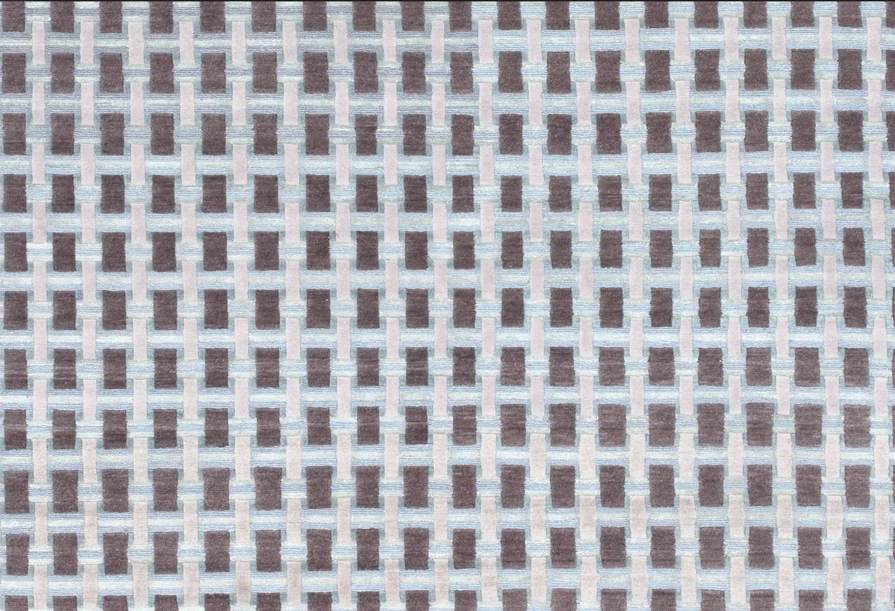 Nepalese Campion Platt, 'Rough Terrain' Rug 6' x 9' ft Wool Silk One of a Kind Carpet For Sale