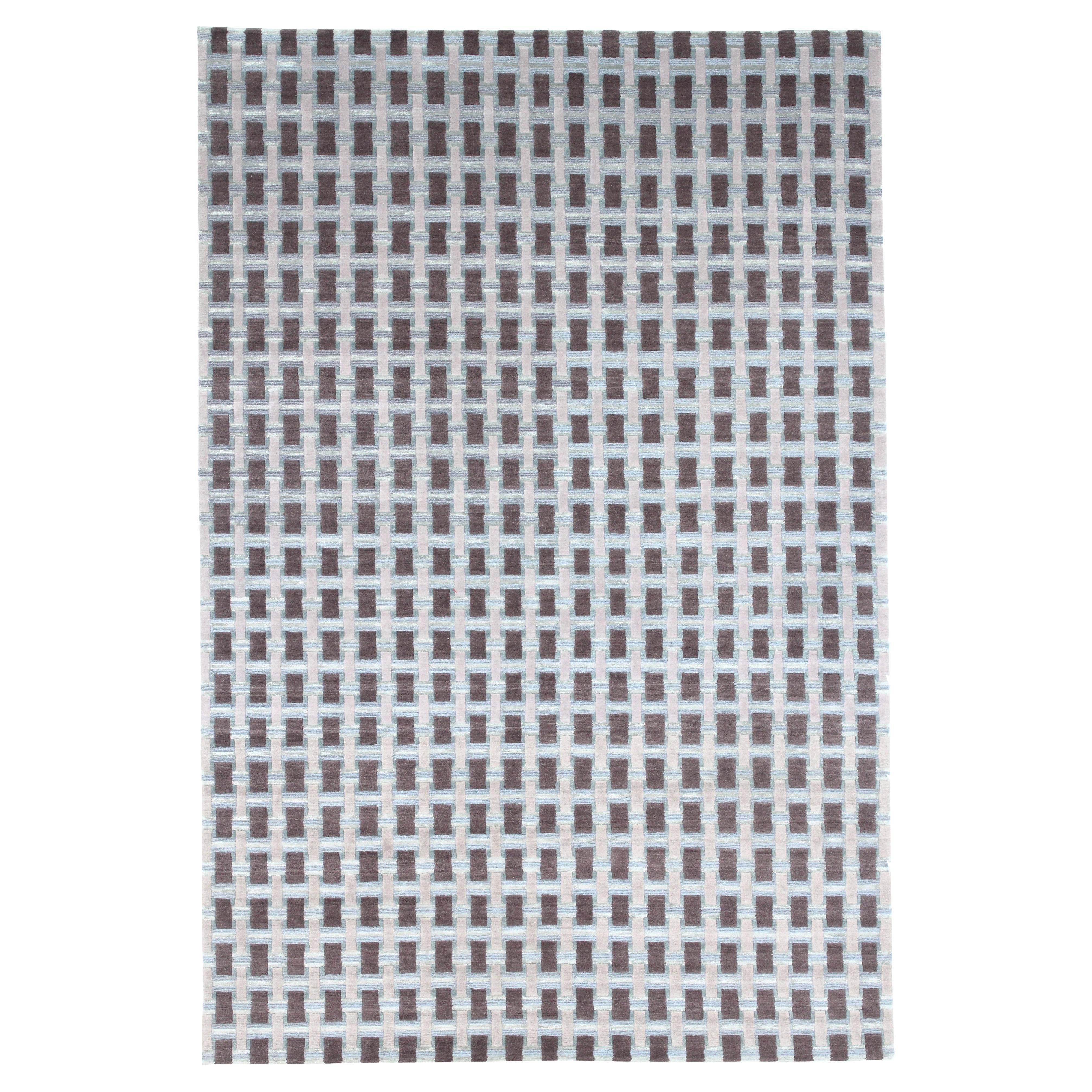 Campion Platt, 'Rough Terrain' Rug 6' x 9' ft Wool Silk One of a Kind Carpet