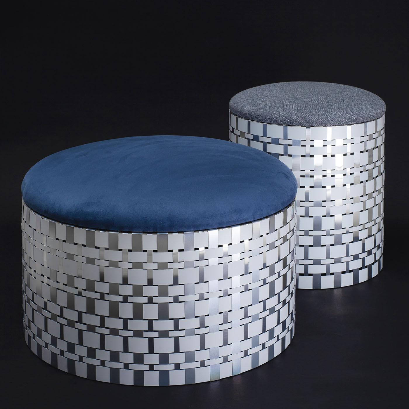 Campo Blue Pouf by Splot Design In New Condition For Sale In Milan, IT