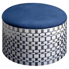 Campo Blue Pouf by Splot Design
