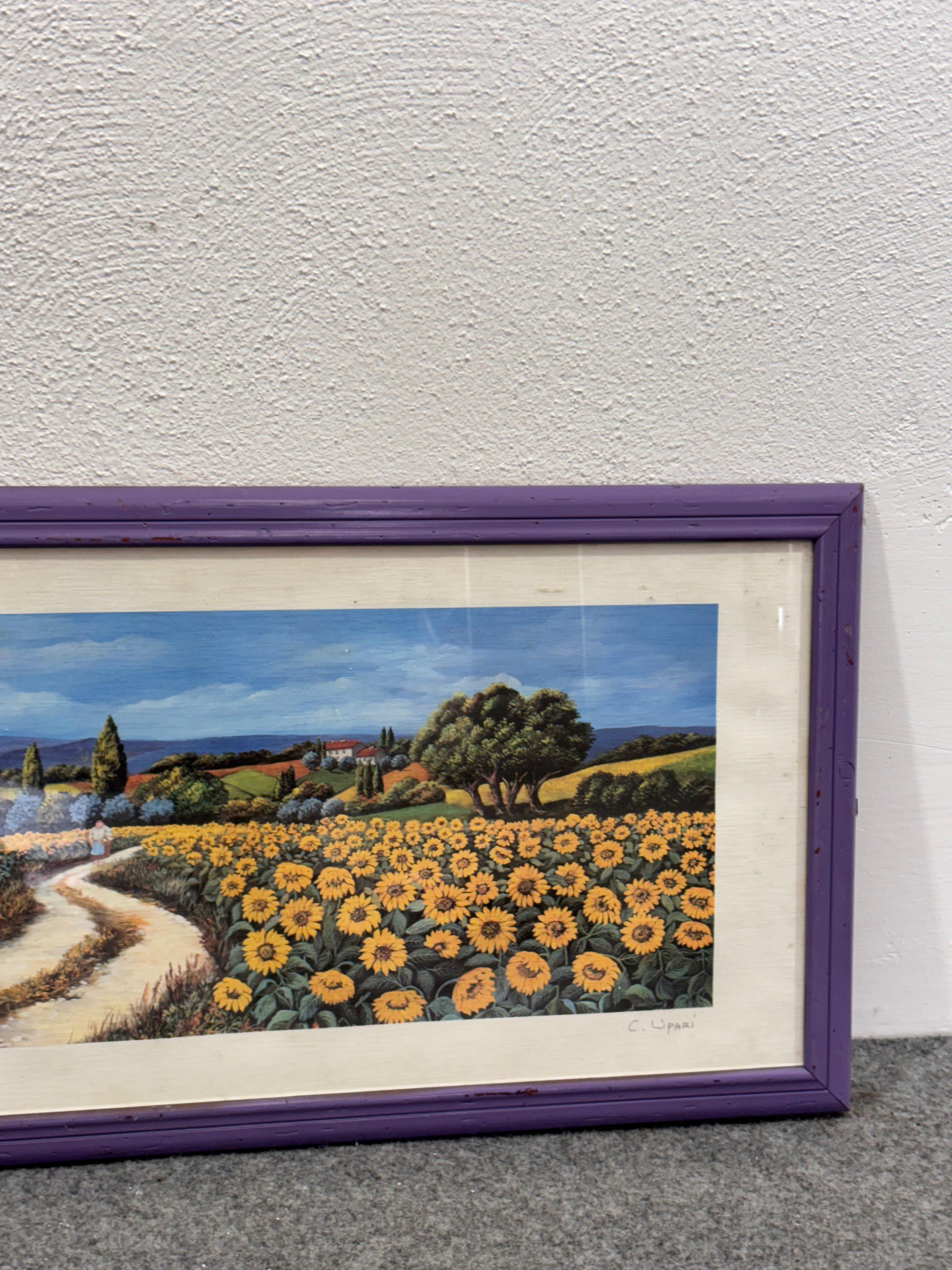 Campo de girasoles C.Lipari Impresión sobre papel Italian en venta