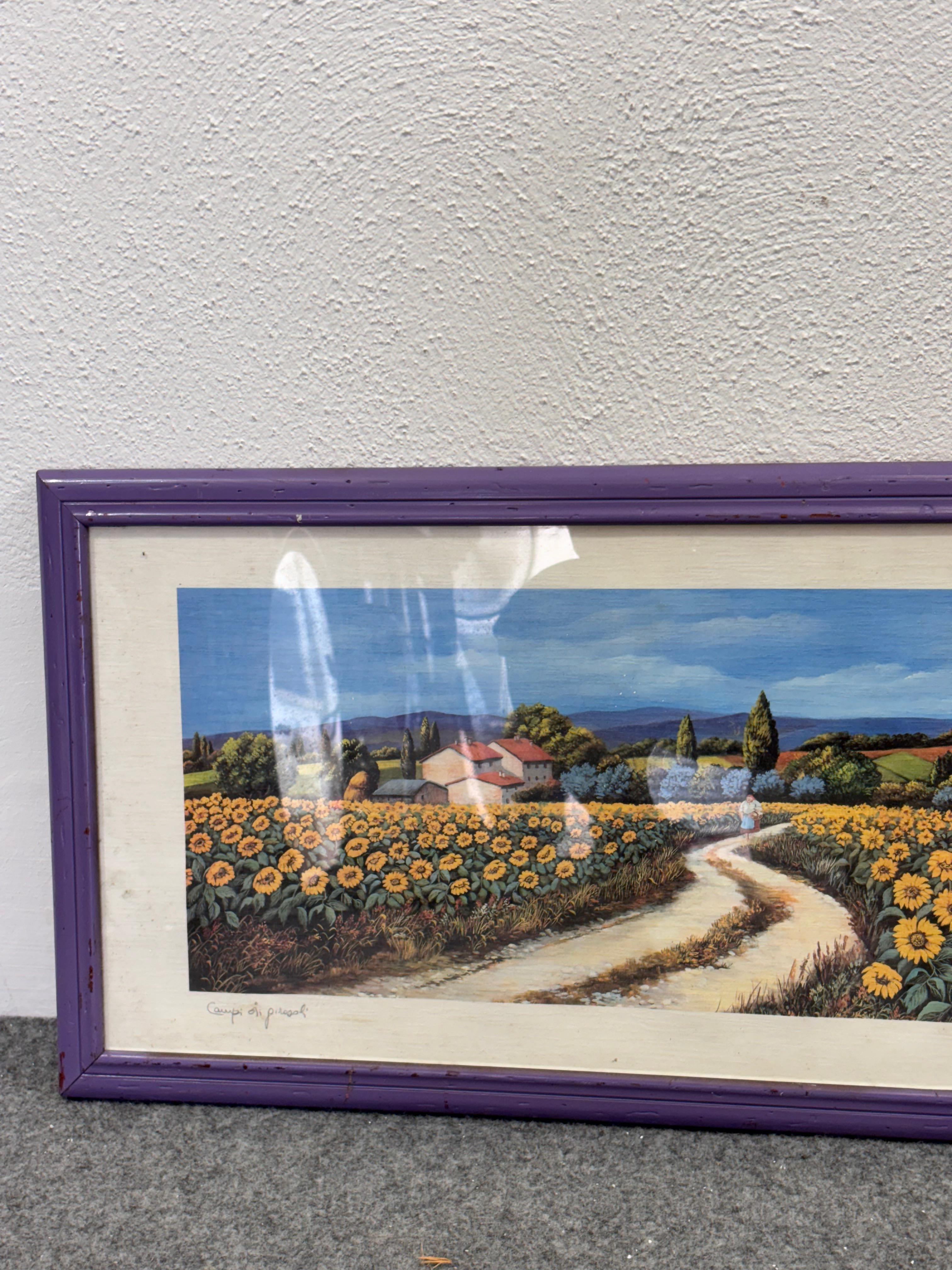 Campo de girasoles C.Lipari Impresión sobre papel Late 20th Century en venta
