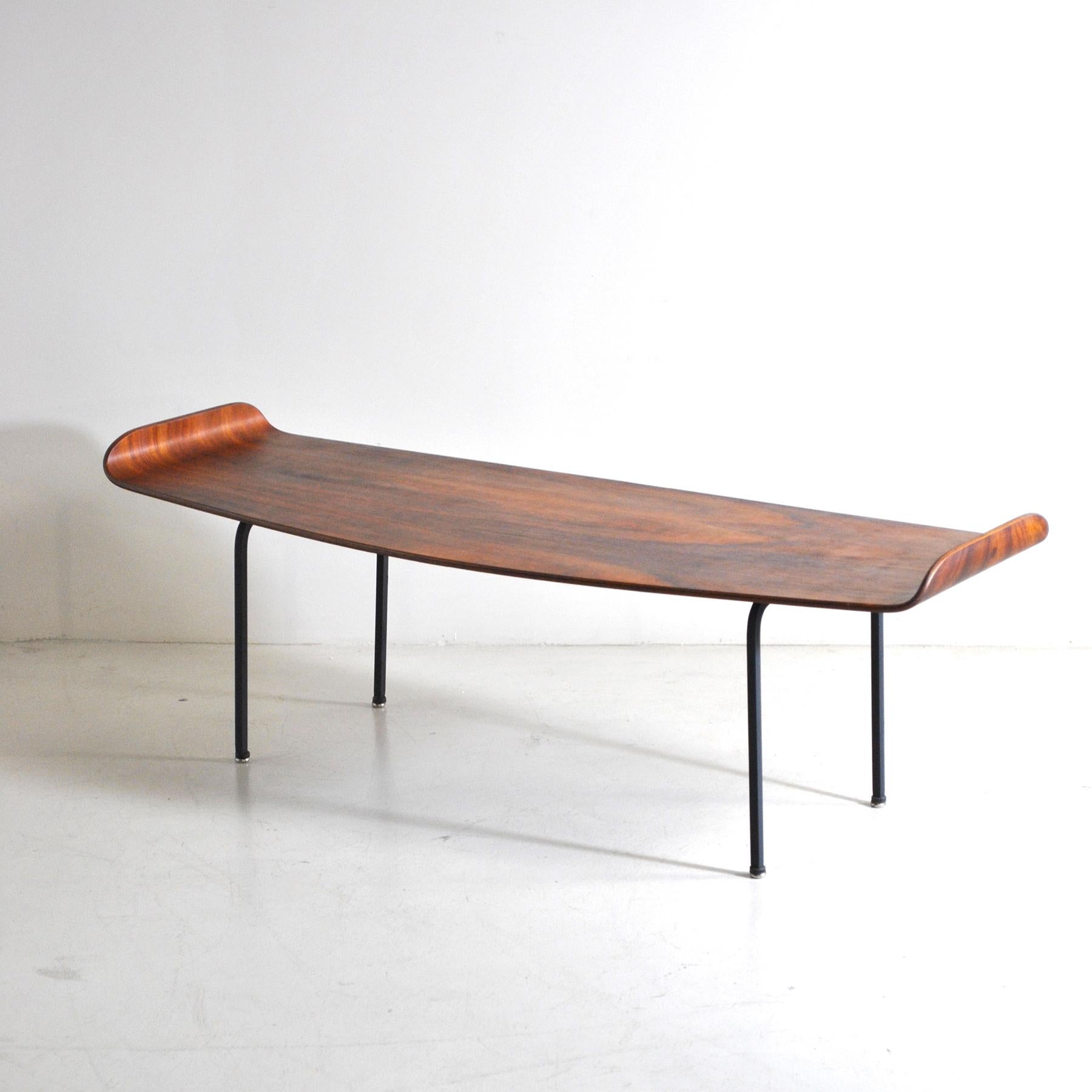 Coffee table bench in wood production Home Collection Turin by Franco Campi and Carlo Graffi from the late 1950s.