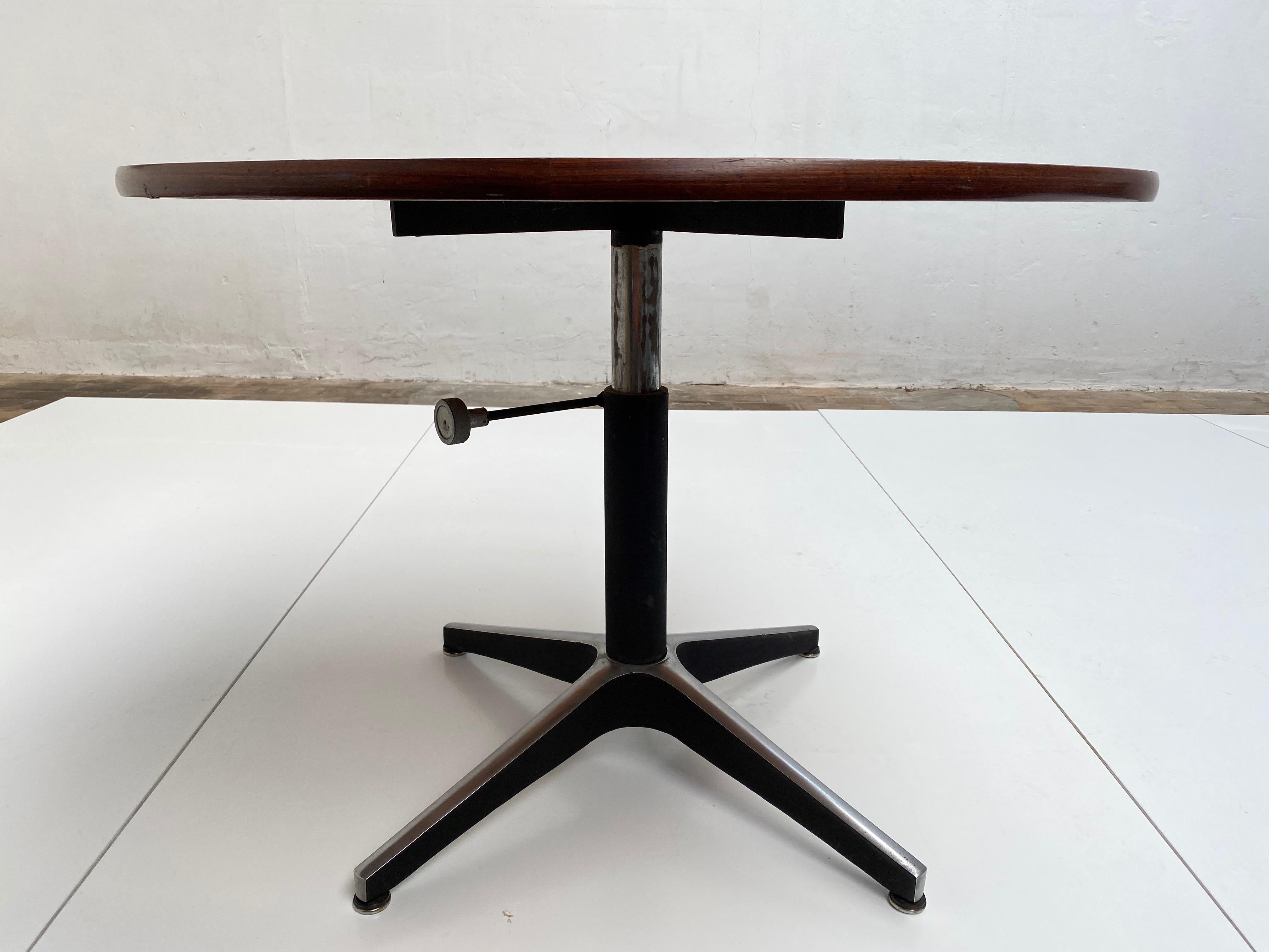 Enameled Campo & Graffi Adjustable Height Dining Table, 1959, Both Signed and Published