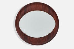 Campo & Graffi 'Attributed', Wall Mirror, Rosewood, Mirror Glass, Italy, 1950s