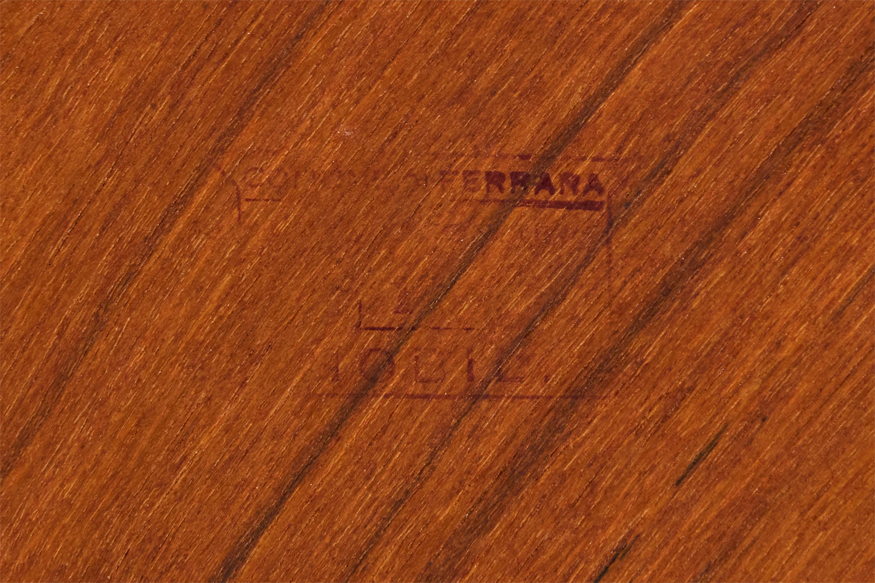 Campo & Graffi 'Attributed', Espejo de pared, Teca, Latón, Espejo, Italia, Años 50 en venta 4