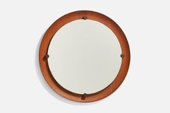 Campo & Graffi 'Attributed', Wall Mirror, Teak, Brass, Mirror, Italy, 1950s