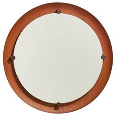 Campo & Graffi 'Attributed', Wall Mirror, Teak, Brass, Mirror, Italy, 1950s