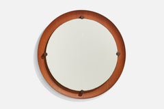 Campo & Graffi 'Attributed', Wall Mirror, Teak, Brass, Mirror, Italy, 1950s