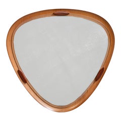 Campo & Graffi Attribuzione, Specchio da parete, Teak, Italia, anni '50