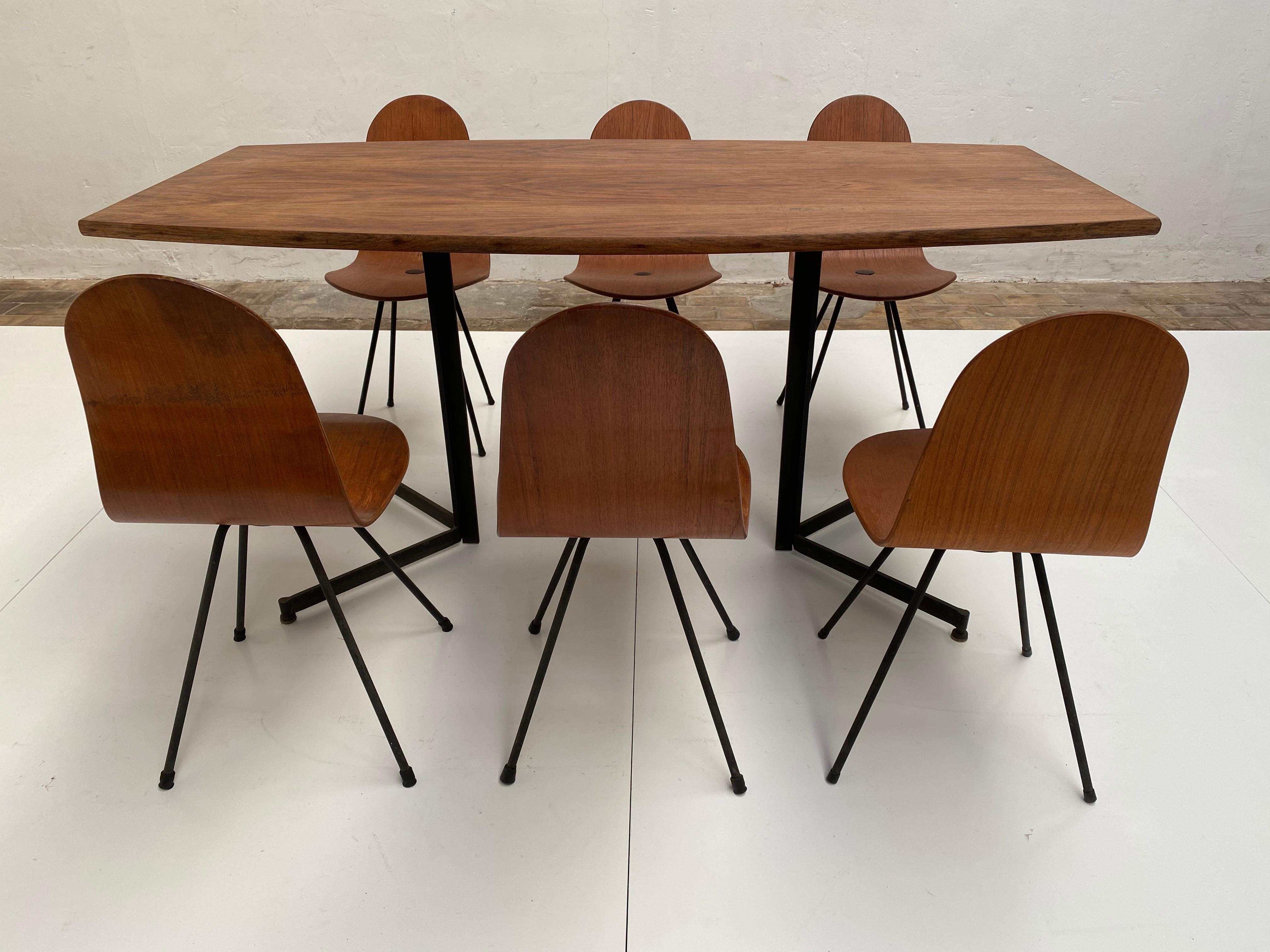 Campo & Graffi Dining Set Comprising 6 Chairs & Matching Table, 1958, published 2