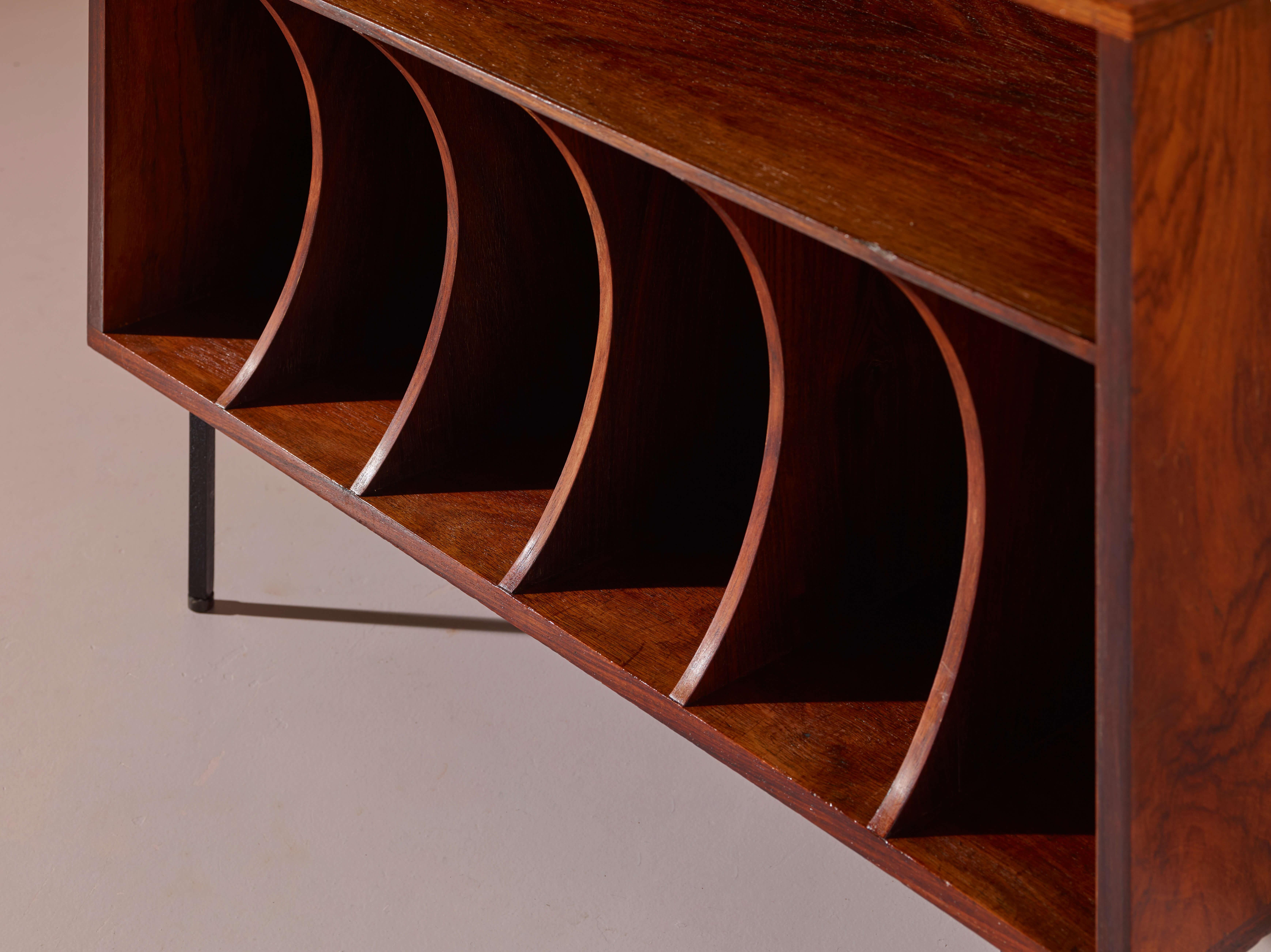 Credenza Campo & Graffi in teak e intreccio di canne di bambù di Home, Italia, anni '50 in vendita 8