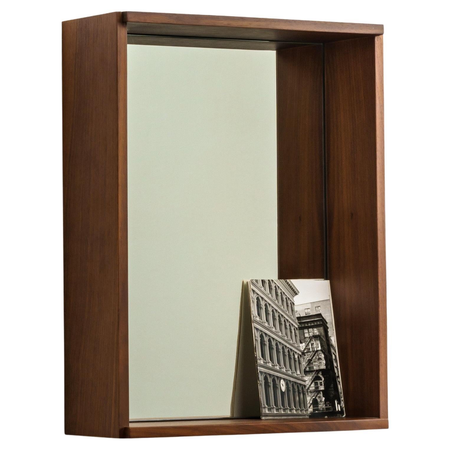 CAMPO – Minimalist Wall Mirror in Walnut Wood, Small
