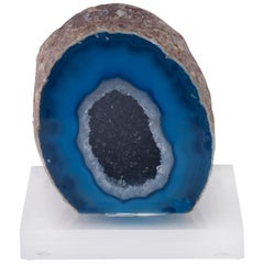 Campo Sculpture in Blue and Clear Stone by Curatedkravet
