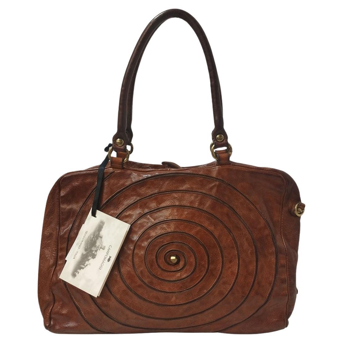 Campomaggi Cognac Leather Crossbody Bag  For Sale