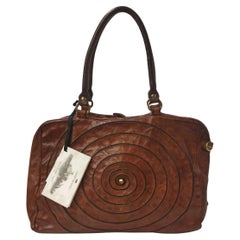 Used Campomaggi Cognac Leather Crossbody Bag 