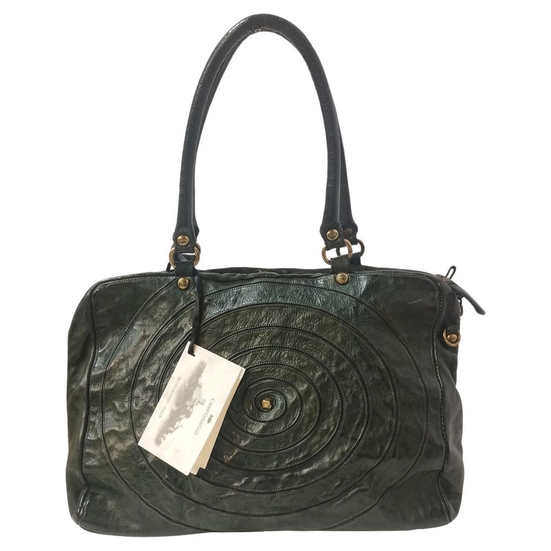 Campomaggi Green Leather Crossbody Bag  For Sale