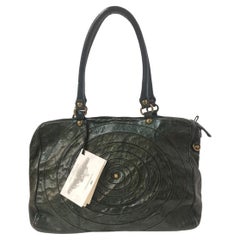 Used Campomaggi Green Leather Crossbody Bag 