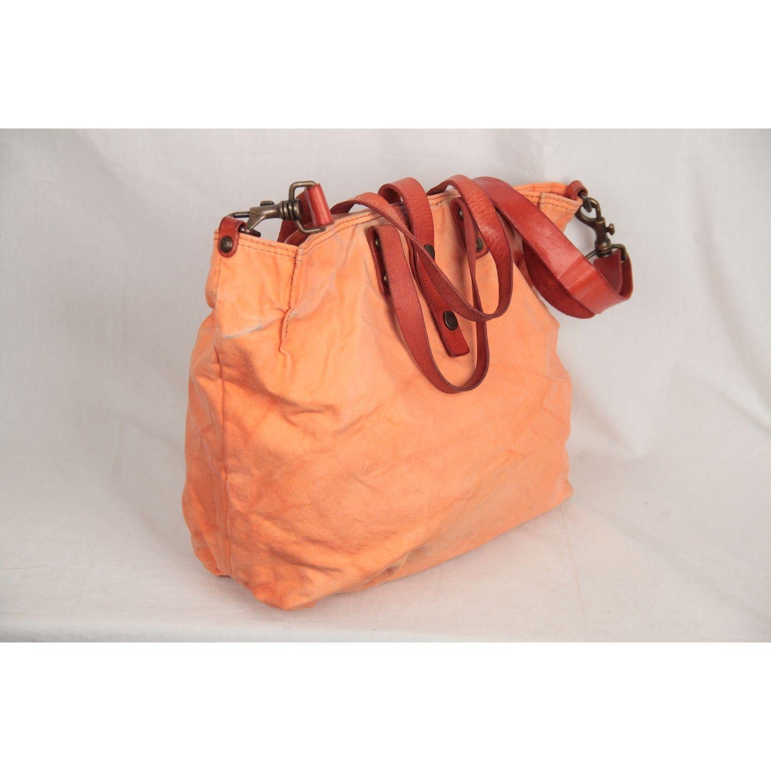 Campomaggi Orange Canvas Tote Shoping Bag 1