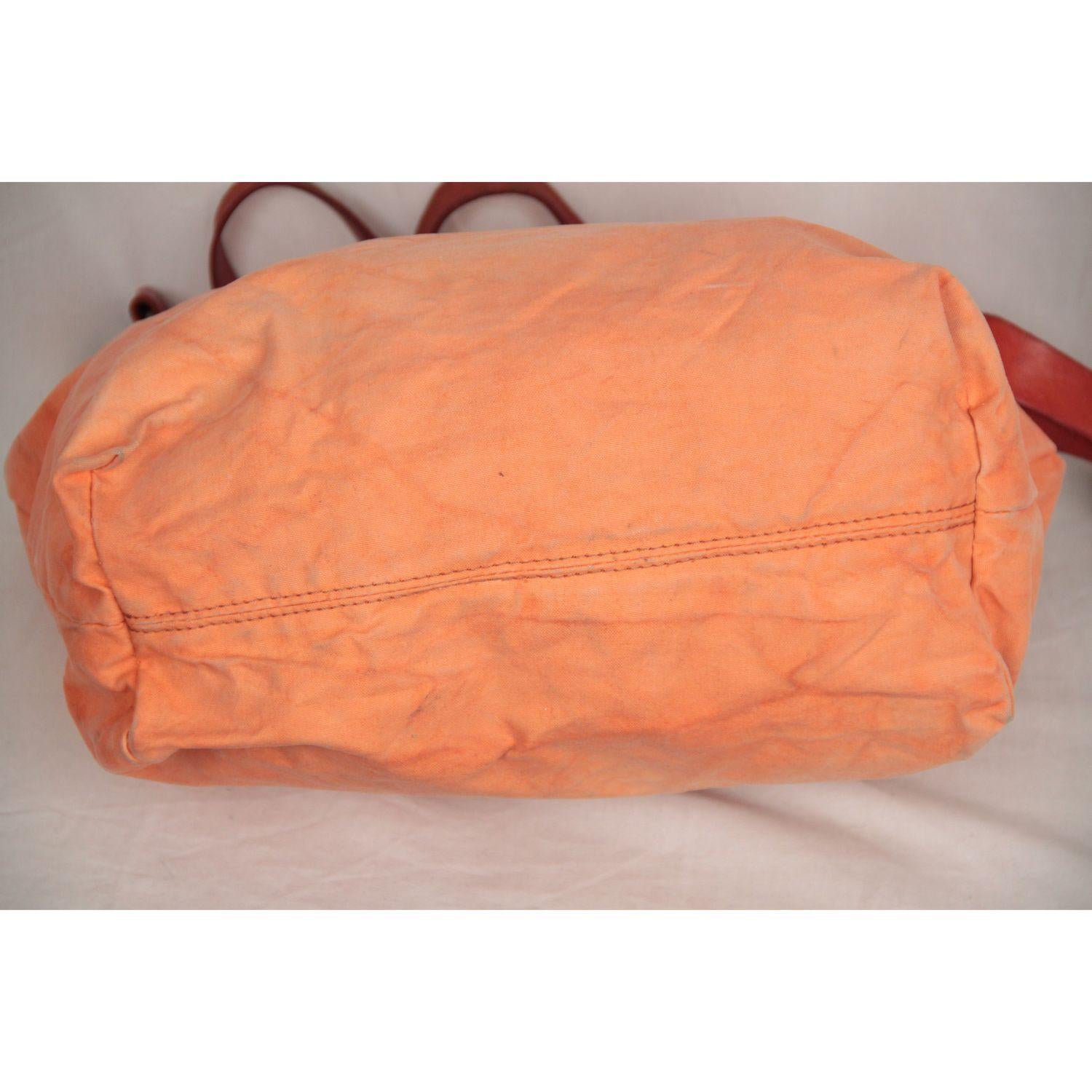 Campomaggi Orange Canvas Tote Shoping Bag 2