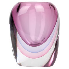 Camvetri Murano Layered Sommerso Hand Blown Art Glass Vase