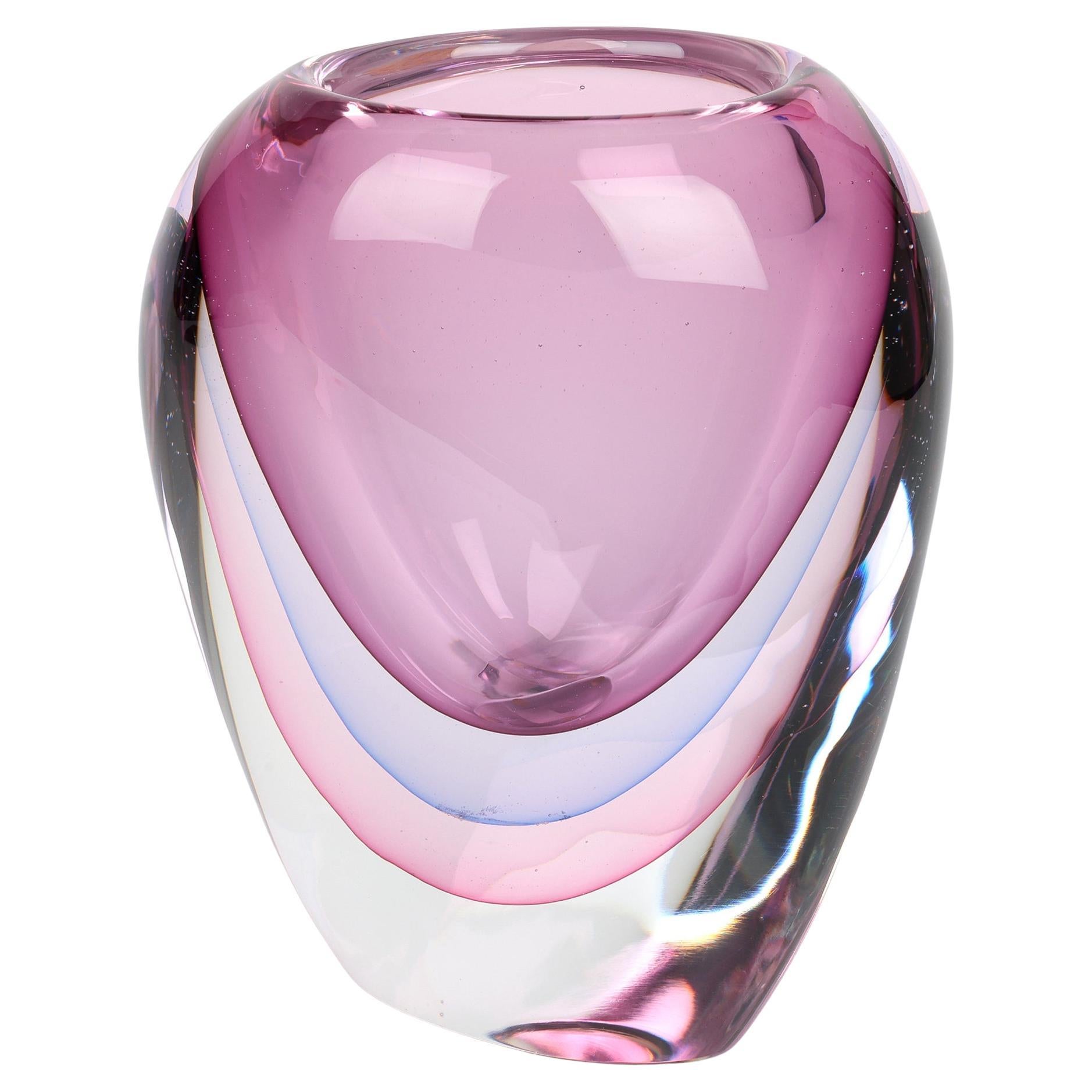 Jarrón de cristal soplado Camvetri Murano Layered Sommerso en venta