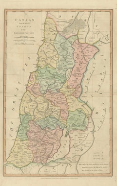 Canaan from Joshua to the Babylonian Captivity — Biblical Holy Land Map, 1823