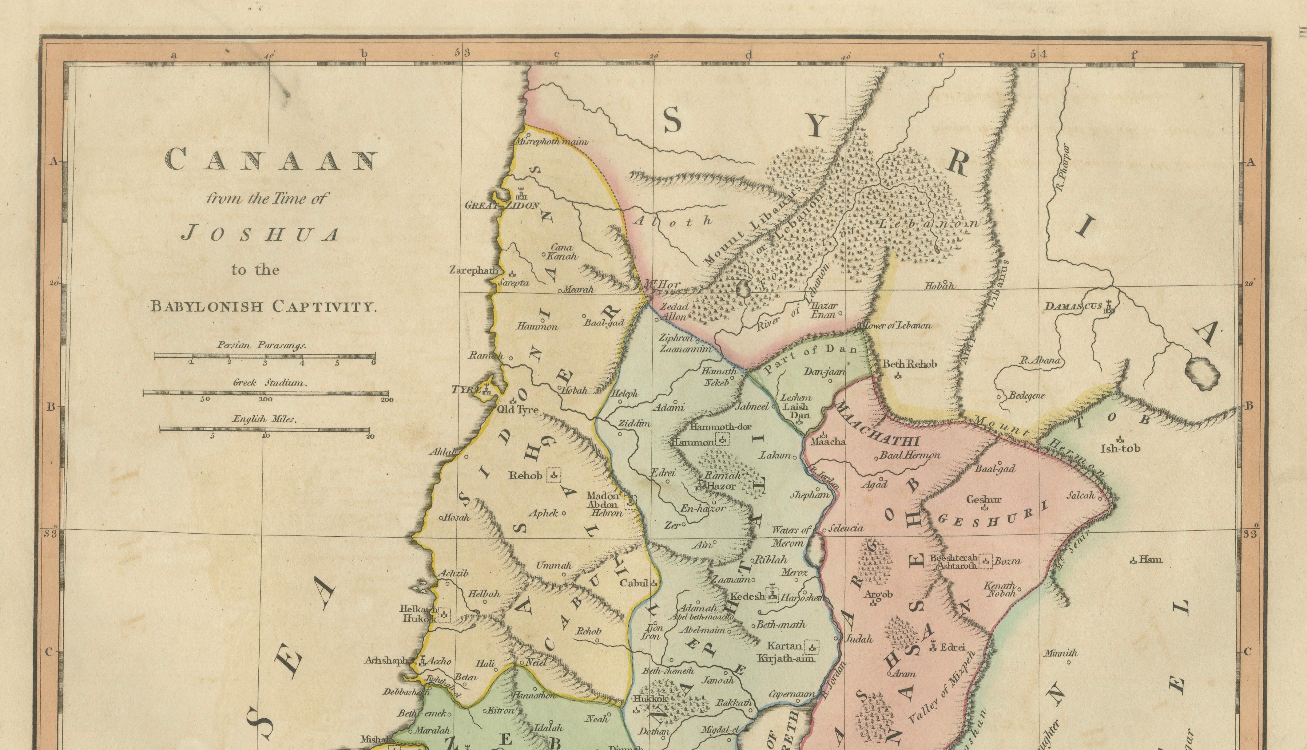 Canaan from Joshua to the Babylonian Captivity — Biblical Holy Land Map, 1823