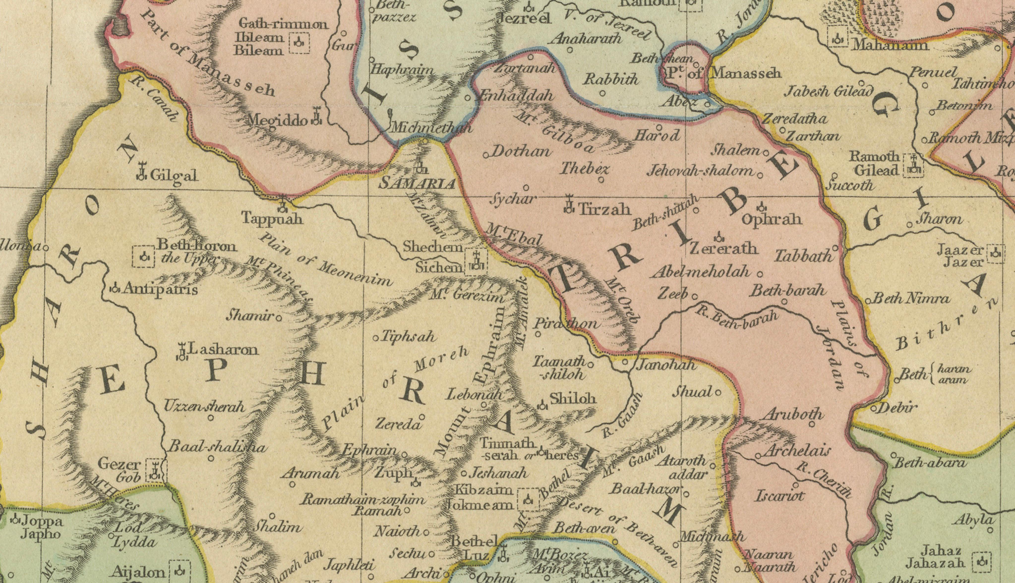 Canaan from Joshua to the Babylonian Captivity — Biblical Holy Land Map, 1823