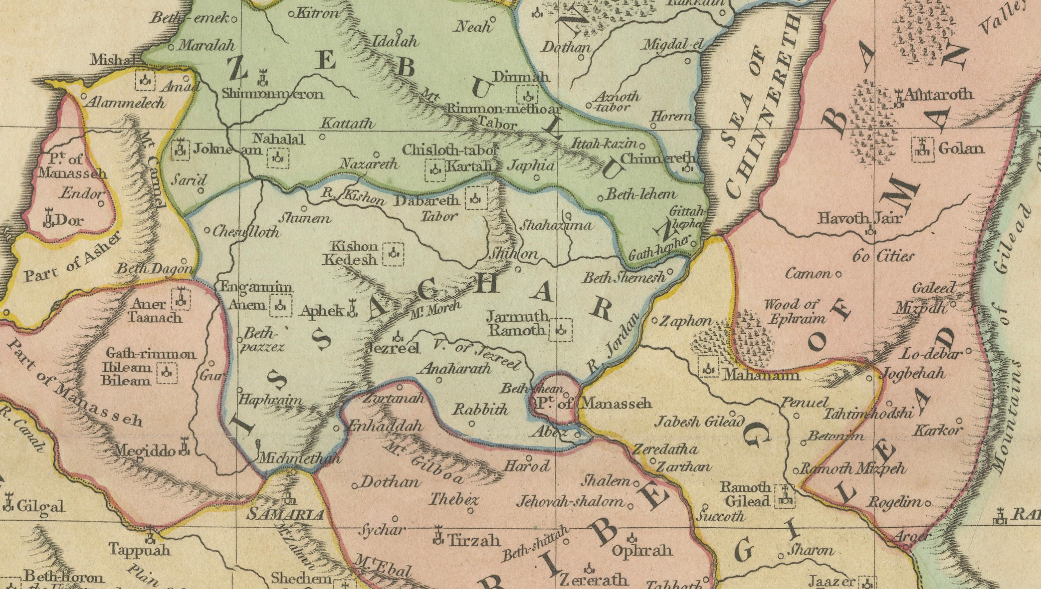 Canaan from Joshua to the Babylonian Captivity — Biblical Holy Land Map, 1823