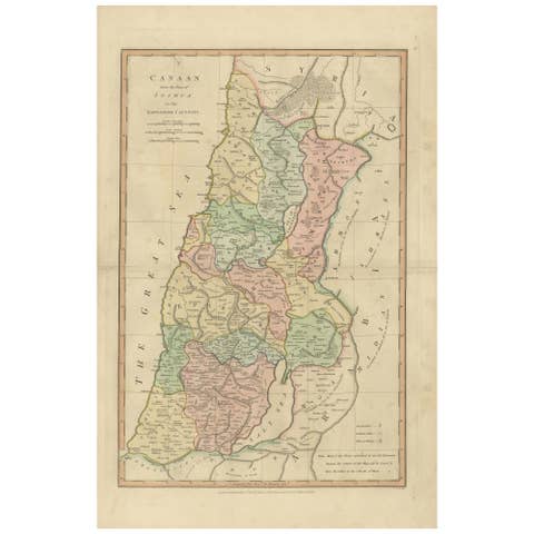 Canaan from Joshua to the Babylonian Captivity — Biblical Holy Land Map, 1823