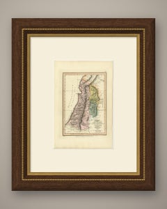 Canaan from the Flood to Moses and Joshua, Antique Hand-Colored Map, 1823