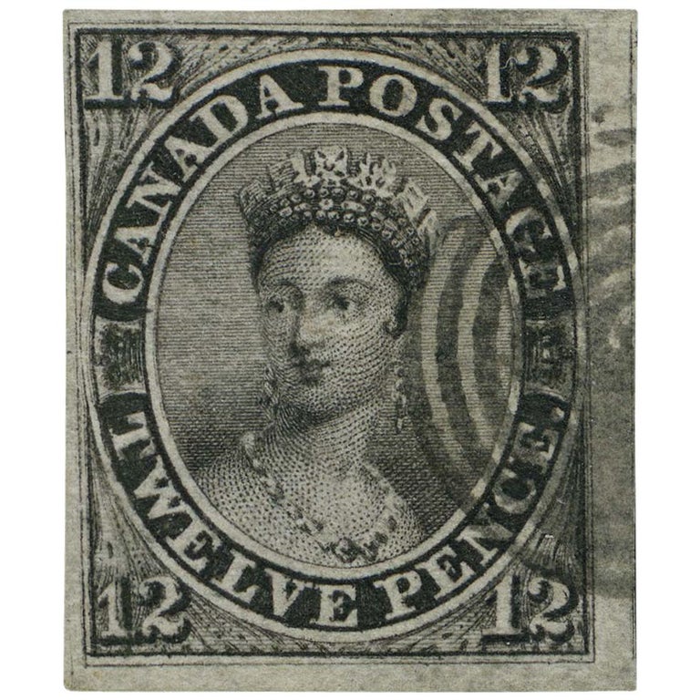 Canada 1851 Used the Famous 12d Black, SG4 Antique Postage Stamp For Sale at 1stDibs antique stamp
