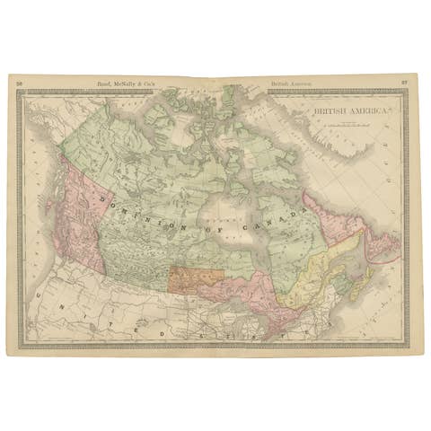 Canada Antique Railroad Map c.1888 – British America, Cities & Regions