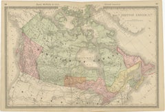 Mappa ferroviaria antica del Canada, 1888 circa - America Britannica, Città e Regioni