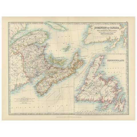 Canada Dominion Map 1903 - A Detailed View of Eastern Canada and Newfoundland