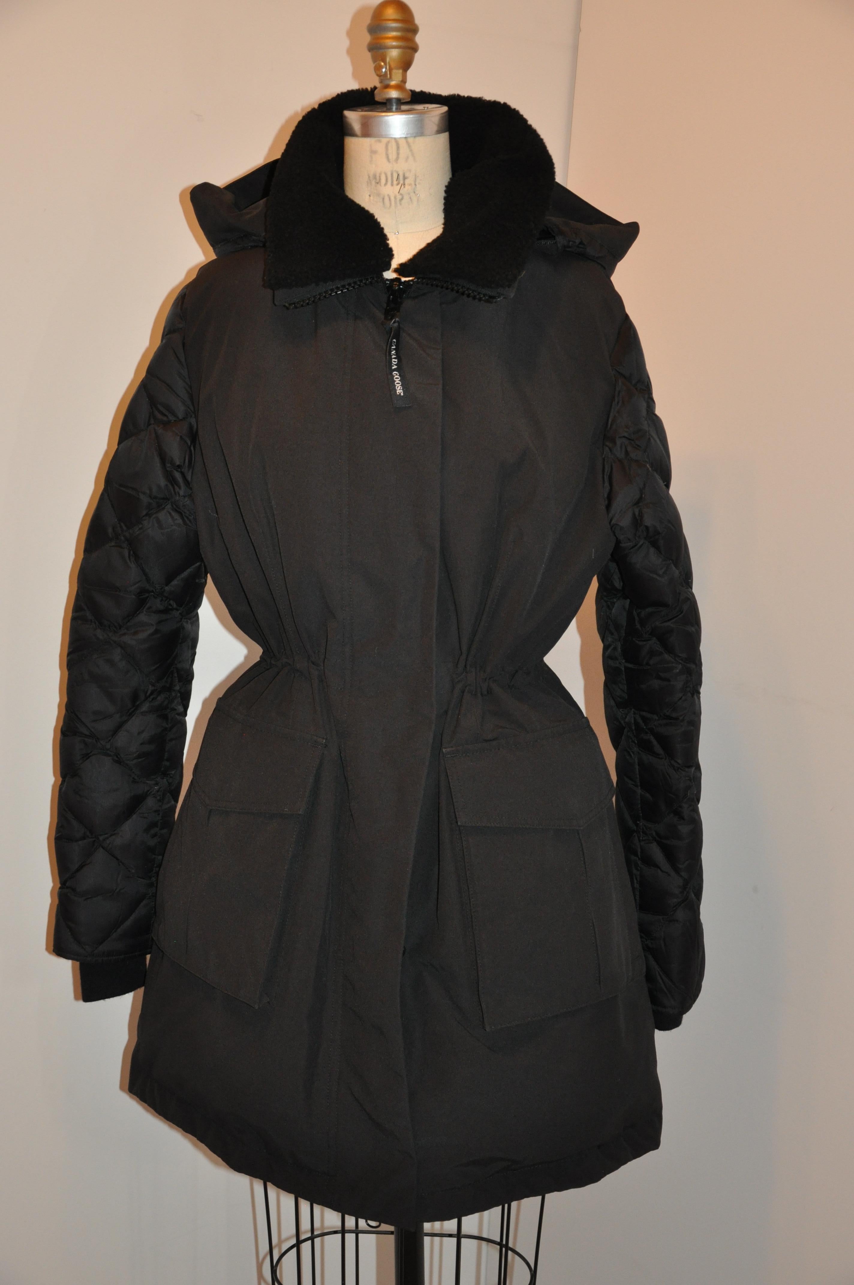 Canada Goose 'Arctic Program' Black Quilted Accent Removable Hooded Down Jacket For Sale 5
