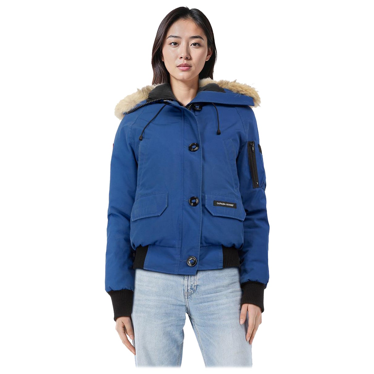 Canada Goose Blue Down Filled Coyote Fur Coat Size XS