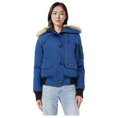 Canada Goose Blue Down Filled Coyote Fur Coat Size XS