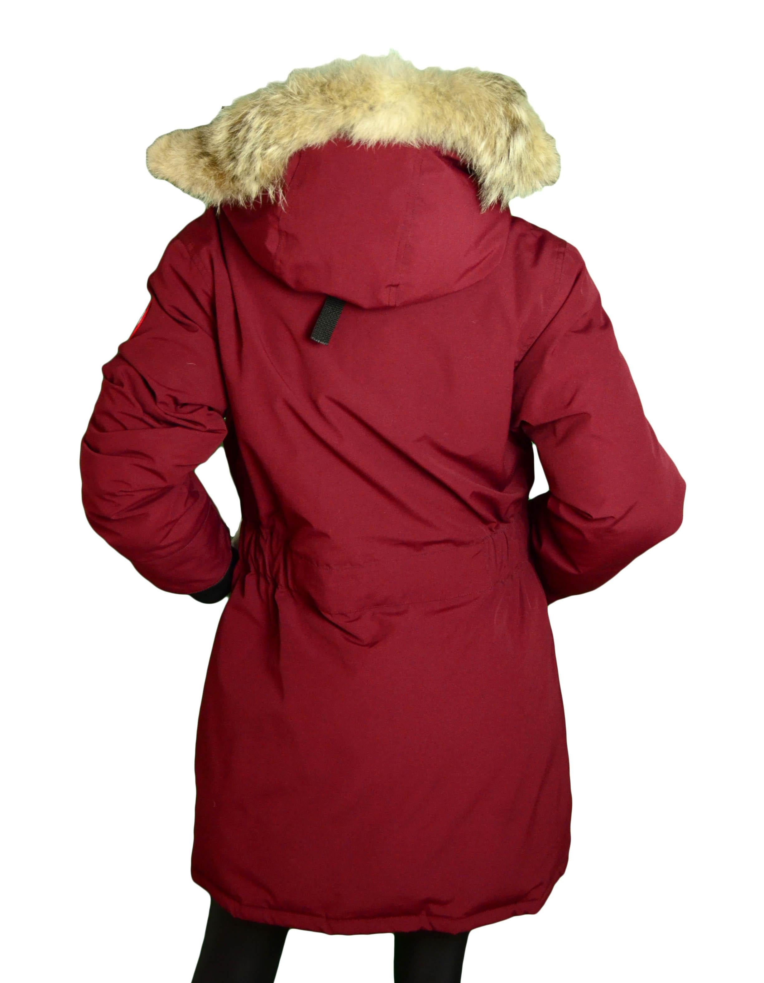 Burgundy canada hotsell goose coat