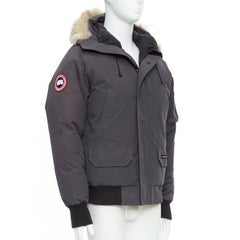 CANADA GOOSE Chilliwack Grauer Nylonpelzbezug Kapuze duck down Puff Bomber S