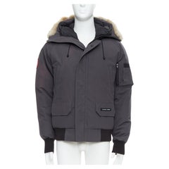CANADA GOOSE Chilliwack Grauer Nylonpelzbezug Kapuze duck down Puff Bomber S