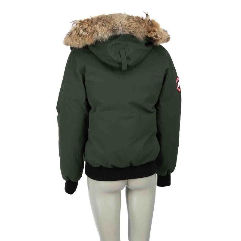 Canada Goose Green Fur Trim Chilliwack Down Jacket Size M In Excellent Condition In London, GB