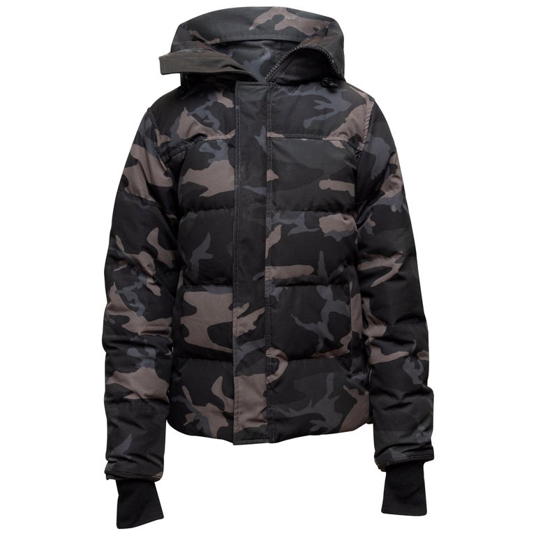 Canada Goose Grey and Black Camo Print Down Puffer Jacket at 1stDibs
