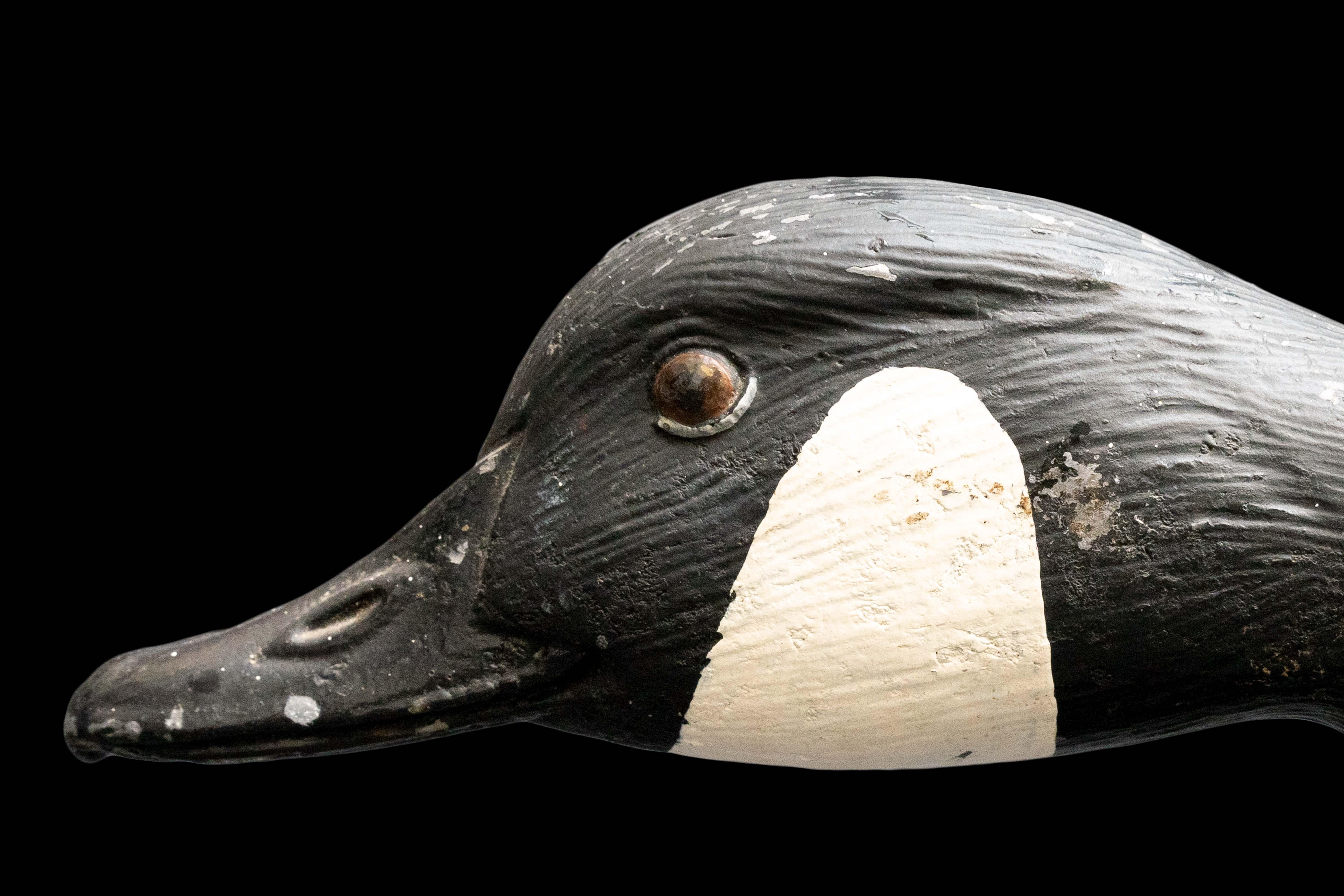 American Painted Iron Canada Goose Head Paperweight or Sculpture