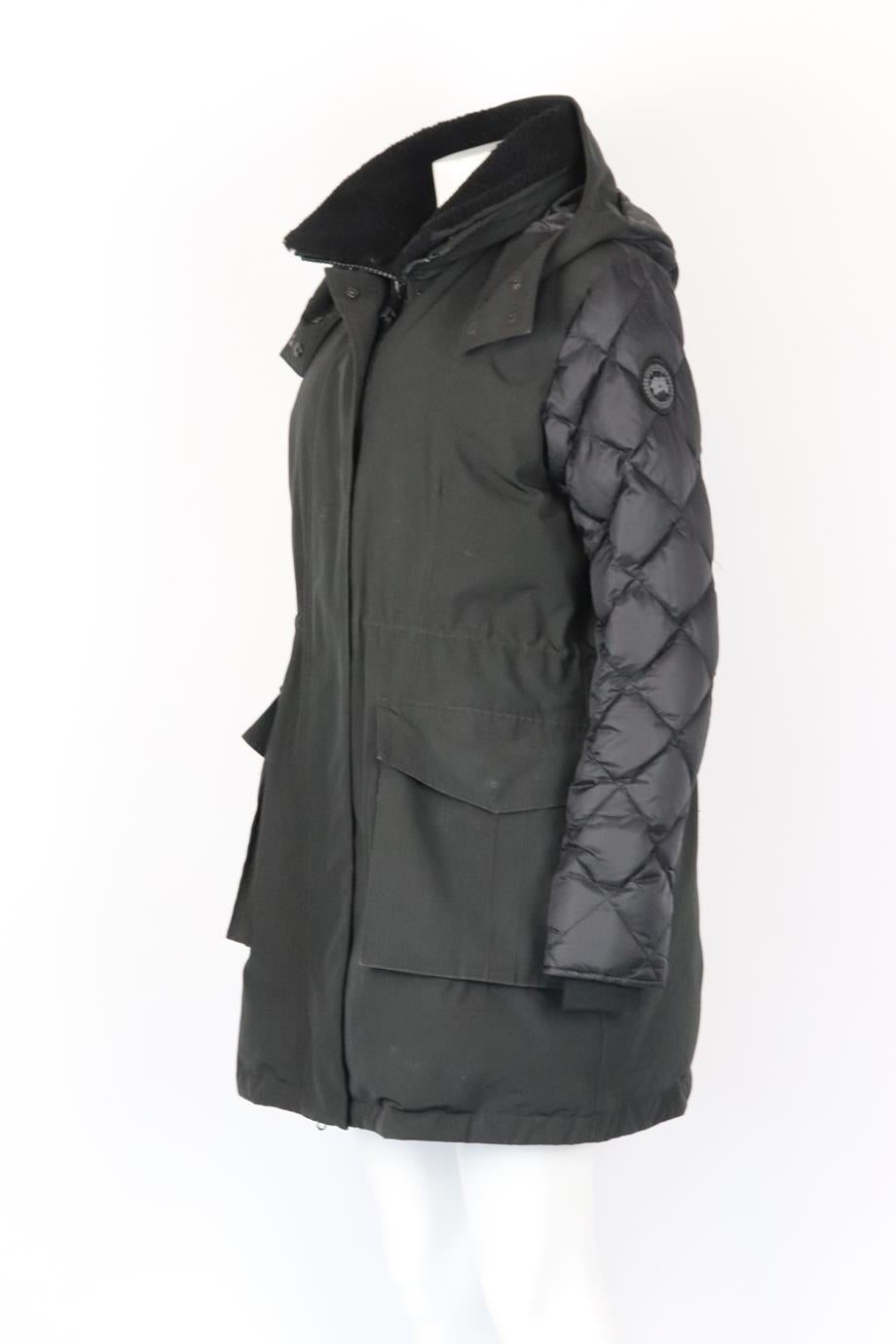 Black Canada Goose Hooded Quilted Shell Down Coat Xlarge