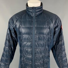 CANADA GOOSE Size L Dark Blue Quilted Nylon Polyester Jacket